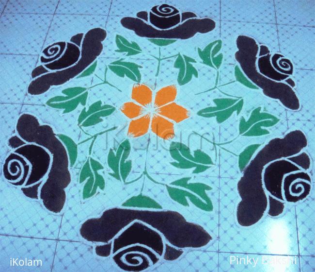 Rangoli: Black roses