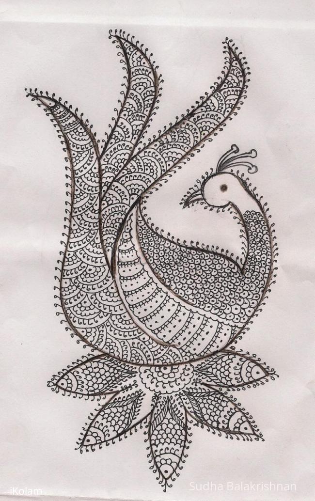 Rangoli: Peacock design