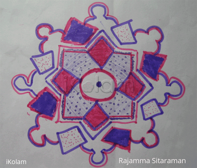 Rangoli: Pink and purple rangoli