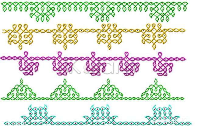 Rangoli: sikku/chikku kolam borders -1