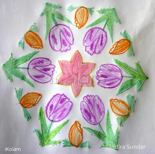 Rangoli: Tulip Flower