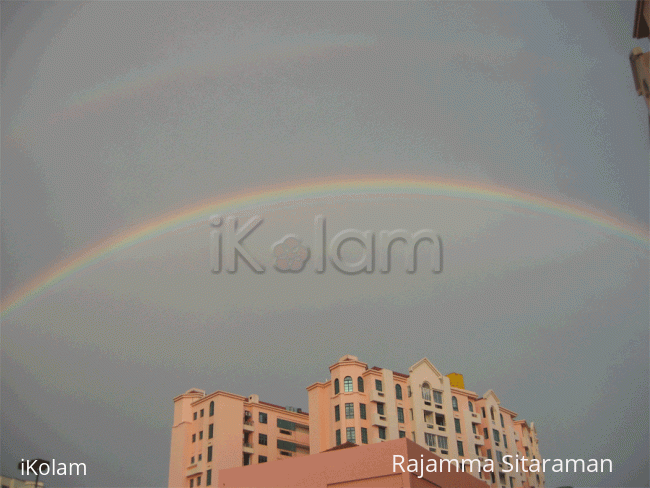 Rangoli: Rainbow rangoli drawn by mother nature