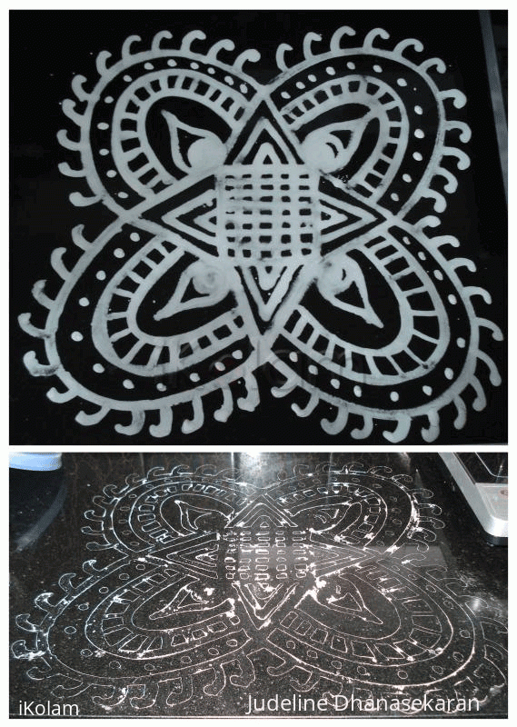 Rangoli: Arsimaavu Kolam - two different styles