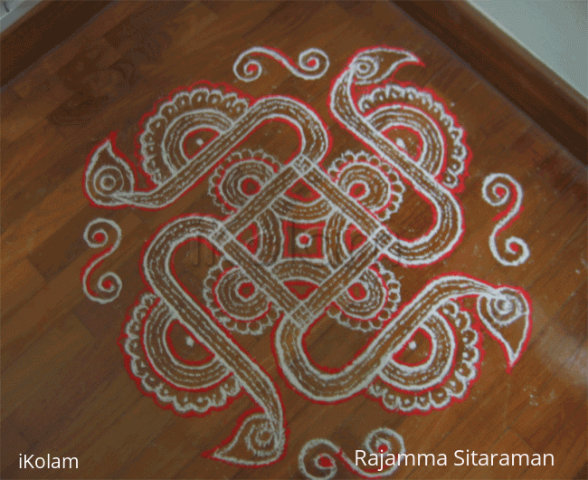 Rangoli: Designer kolam in free hand