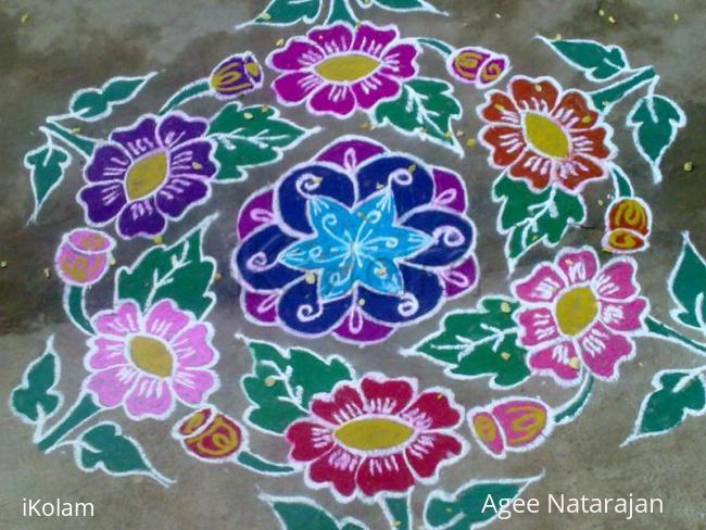 Rangoli: Beautiful flowers