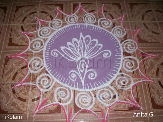 Rangoli: kolam with circle