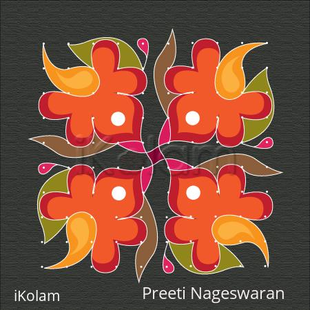 Rangoli: 10 by 10 Kolam