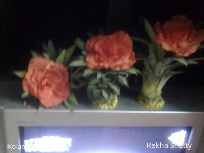 Rangoli: Three natural flower pots kept on TV set 