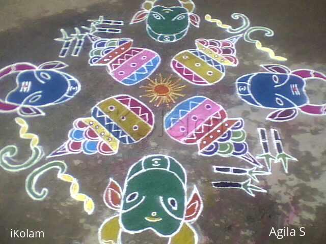 Rangoli: Mattu Pongal Kolam