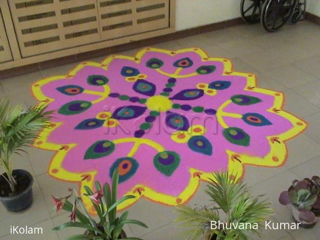 Rangoli: apartment kolam on Diwali