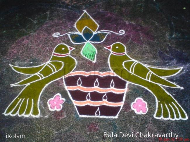 Rangoli: Parrot Kolam