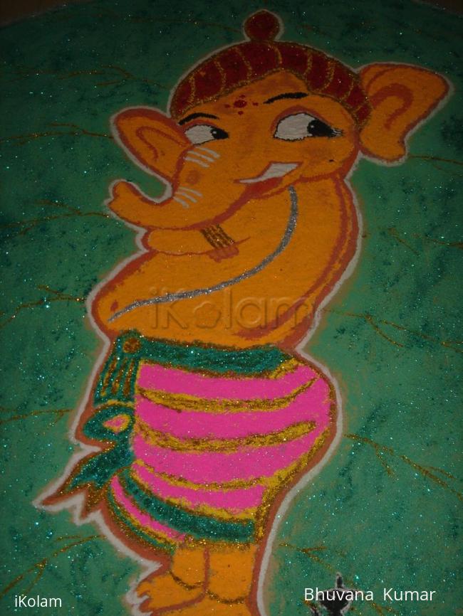 Rangoli: Nat khat Ganesha