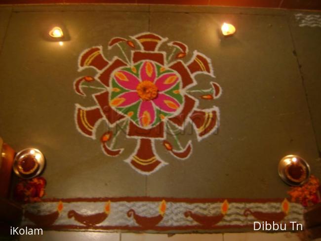 Rangoli: Small Kolam for Karthigai