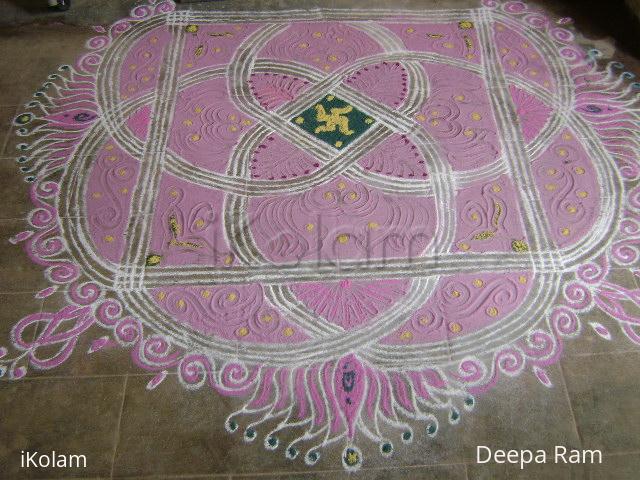 Rangoli: Emboss effect in line kolam