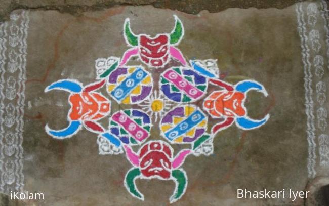 Rangoli: pongal kolam - mattu pongal