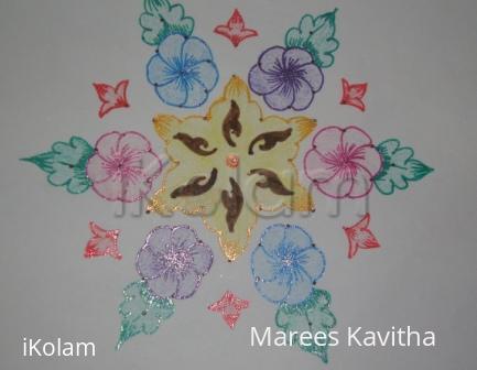 Rangoli: dot flower kolam