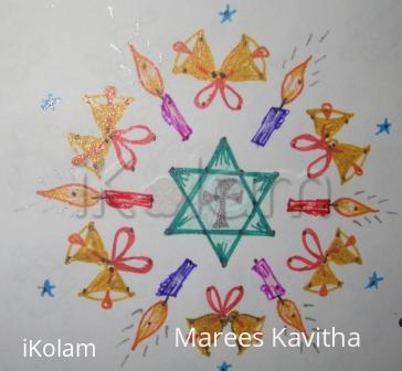 Rangoli: dot kolam for christmas