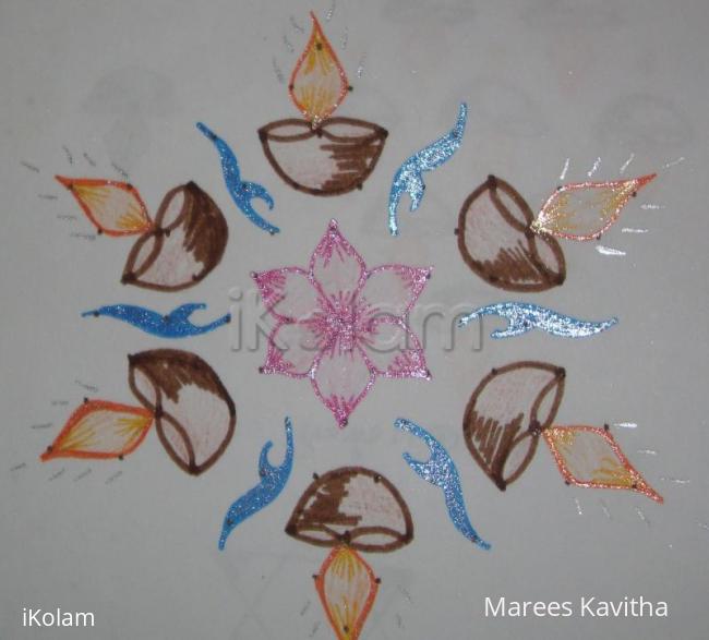 Rangoli: dot kolam for kaarthigai