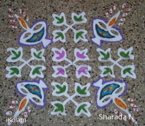 Rangoli: dotted deepa kolam