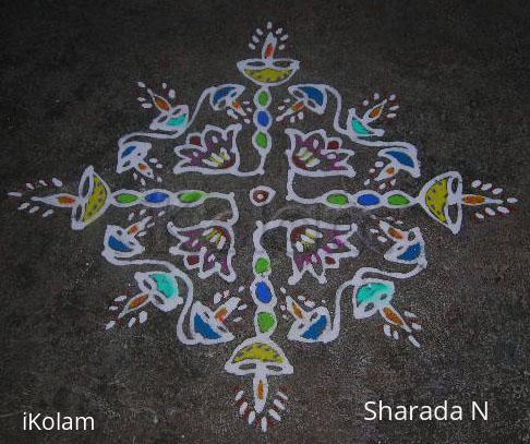 Rangoli: Dotted deepa kolam