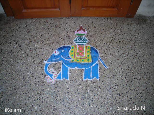 Rangoli: Dotted Rangoli/ Elephant