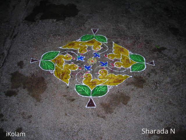 Rangoli: Dotted bird kolam