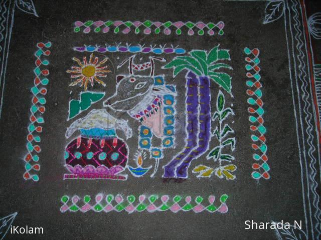 Rangoli: Dotted pongal kolam