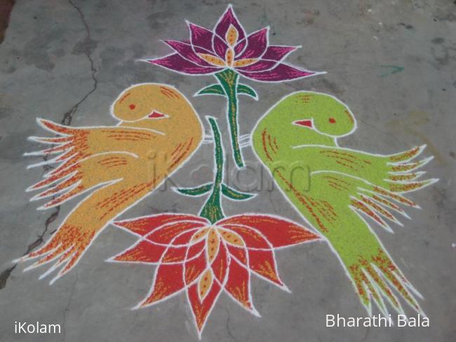 Rangoli: Birds & lotus