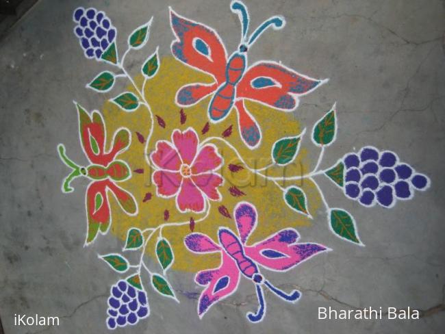 Rangoli: Butterflies & Grapes.