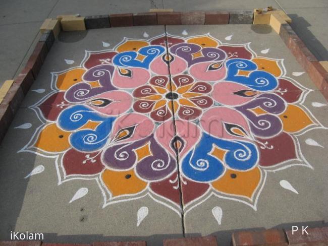 Rangoli: diwali rangoli at LA temple - for contest