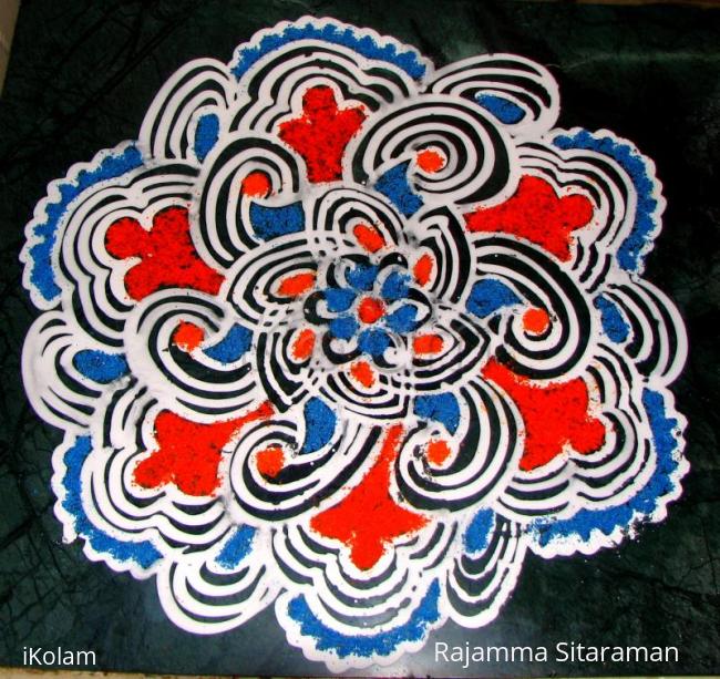 Rangoli: Maakolam with coconutpoo coloring