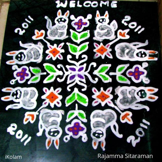 Rangoli: Welcome Newyear.