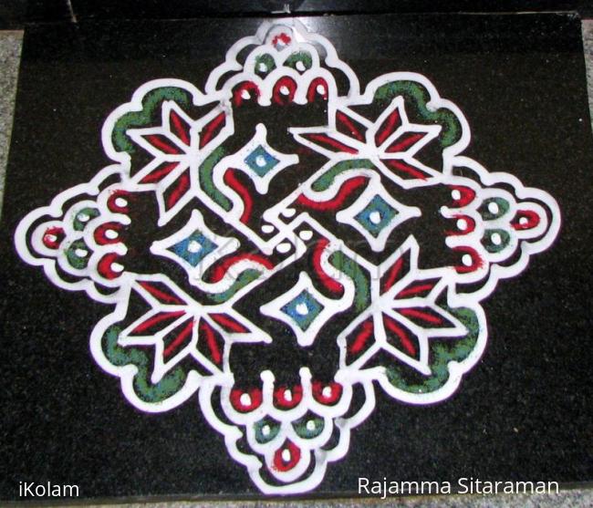 Rangoli: 10 x 10 dotted rangoli