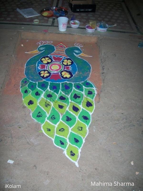 Rangoli: peacock rangoli