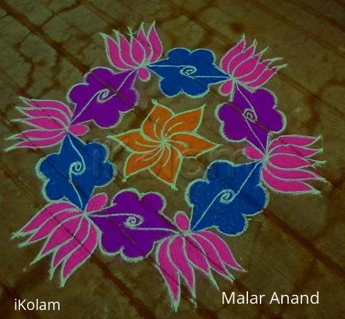 Rangoli: Dotted Lotus kolam