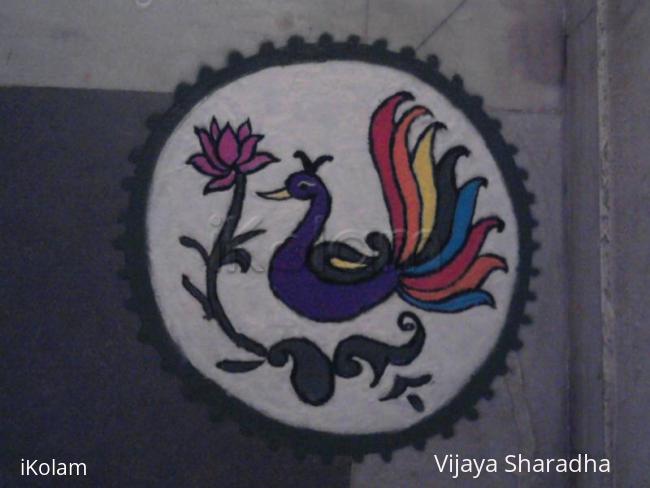 Rangoli: peacock rangoli