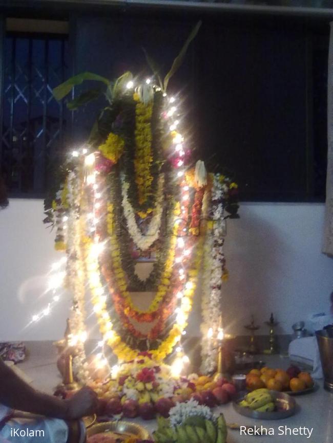 Rangoli: Decoration of  Satyanarayana  pooja