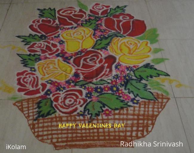 Rangoli: Valentines day rangoli