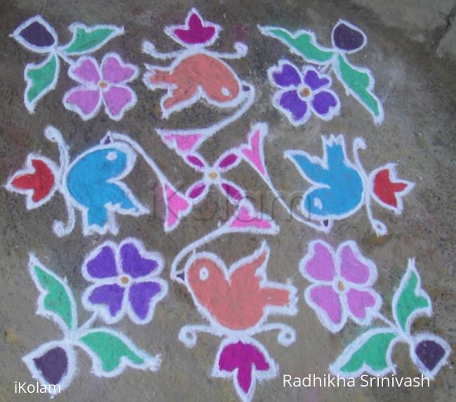 Rangoli: Bird dotted kolam