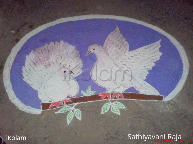 Rangoli: A Couple of birds