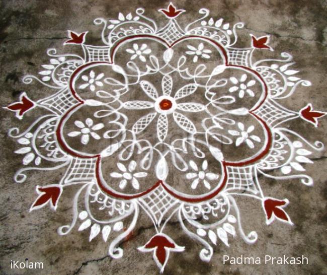 Rangoli: free hand kolam - 8