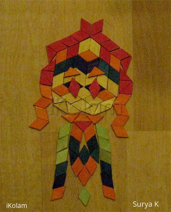 Rangoli: Native indian girl