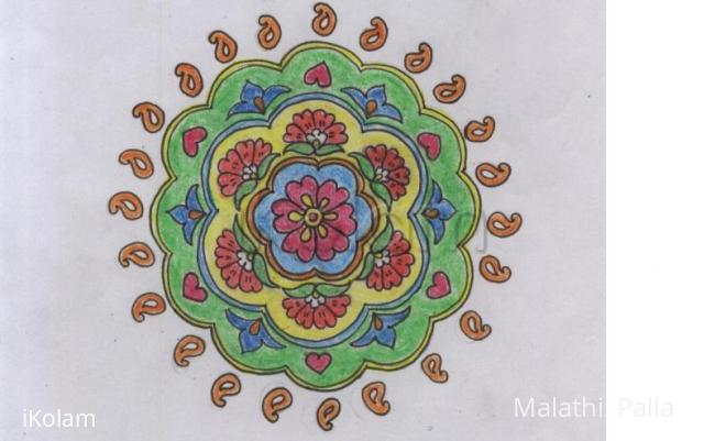 Rangoli: freehand rangoli on paper