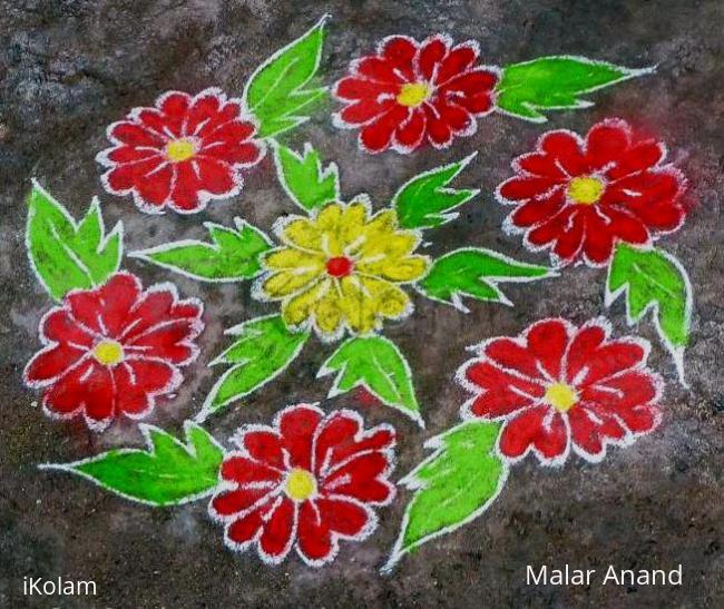 Rangoli: Red Flowers