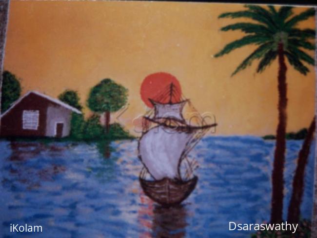 Rangoli: Ship on sea