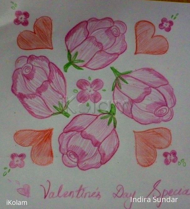 Rangoli: 10 * 10 Valentine's Day 