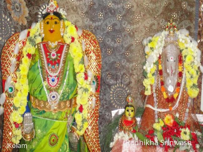 Rangoli: vinayagar and gowri pooja 