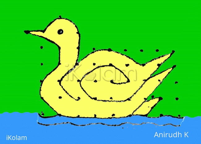 Rangoli: Beginners Rangoli - Duck