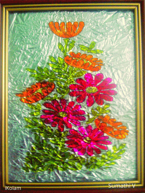 Rangoli: Reverse glass painting