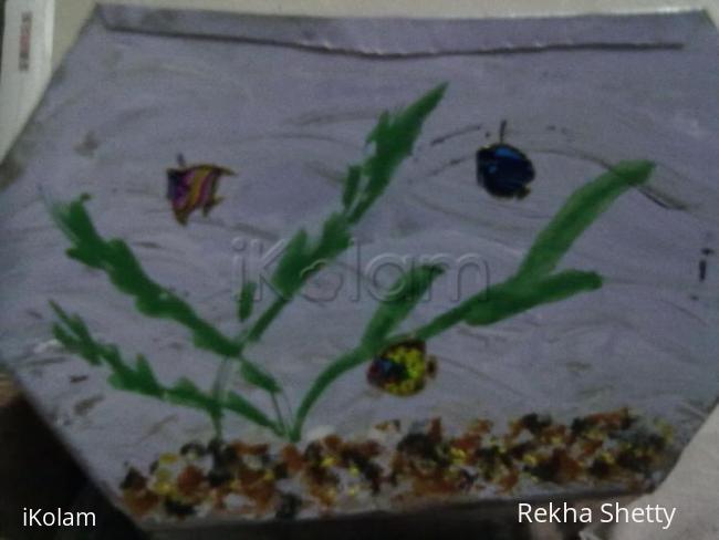 Rangoli: Metal basket painting-2(outside)